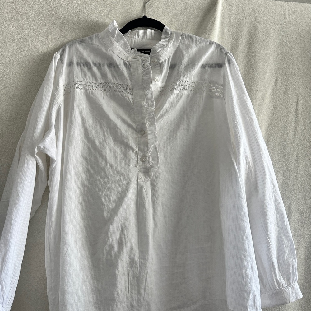 Lane Bryant White Button Down Shirt